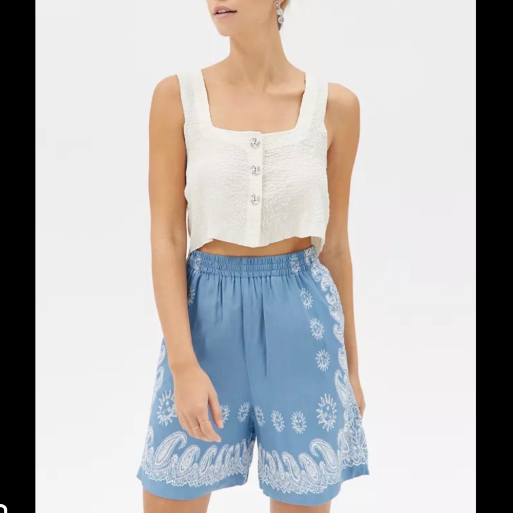 UO Ally High-Waisted Bandana Print Shorts size L